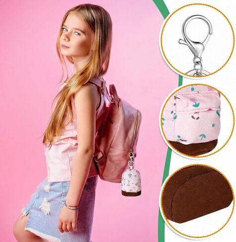 Equsion 16 Pcs Mini Backpack Key Chain 4 Color, Coin Bag, Coin Purse, Small Wallets, Suitable to Carry Small Items, Lipsticks, Tissues, Cards, Headphone, Coin, Good Choice for Gift in Saudi Arabia