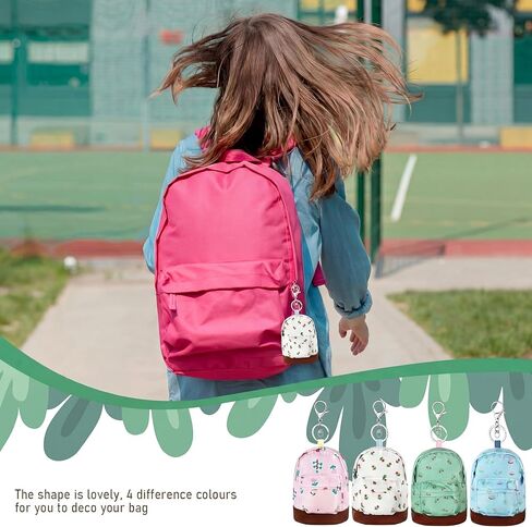 Equsion 16 Pcs Mini Backpack Key Chain 4 Color, Coin Bag, Coin Purse, Small Wallets, Suitable to Carry Small Items, Lipsticks, Tissues, Cards, Headphone, Coin, Good Choice for Gift in Saudi Arabia