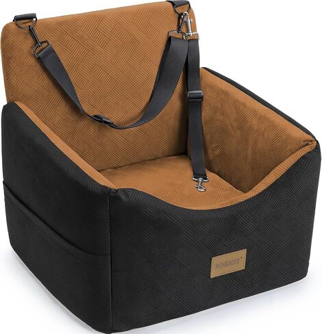 JOEJOY Dog Car Seat for Small/Medium Dogs, Memory Foam Dog Booster Seat with Washable Cover, Travel Safety Pet Car Seat with Storage Pockets for Dogs up to 35 lbs in Saudi Arabia