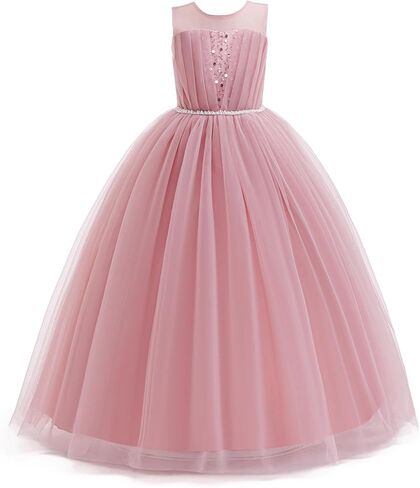 Flower Girls Formal Wedding Dress for Tulle Party Bridesmaid Pageant Princess Kids Birthday Prom Ball Gown in Saudi Arabia