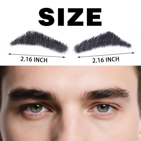 Fake Eyebrows, One Pair False Eyebrows Natural Invisible Realistic 100% Handmade Full Lace, Re-Usable False Eyebrow Extensions for Man and Women (A08) in Saudi Arabia