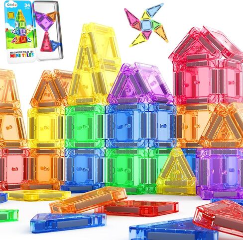 Magnetic Tiles for Kids Ages 4-8 Toddler Toys Magnetic Blocks Building Toy STEM Outdoor Kids Toys Gift for Boys & Girls 3+ Year Old, Pocket-Sized Mini Tiles for Classroom Must Haves in Saudi Arabia