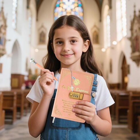 Baptism Gifts Diary with Lock & Keys for Girls, Journal with Lock, Pen & Religious Bookmarks, First Communion & Confirmation Gift for Teen Girls, Graduation & Birthday Presents, Religious Easter Gifts in Saudi Arabia