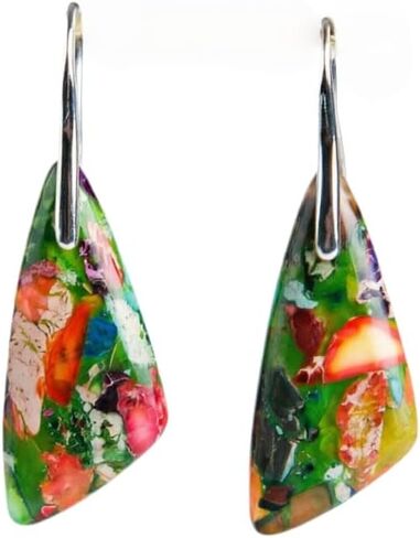 YGLINE Beaded Drop Earrings Jasper Earrings for Women Bohemia Statement Hoop Dangle Earrings in Saudi Arabia