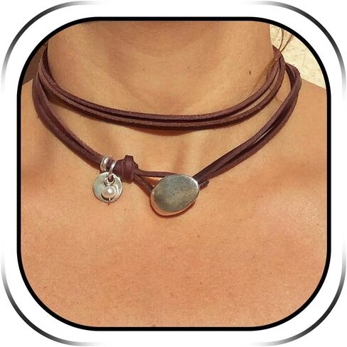 YANCHUN Boho Necklace for Women Black Leather Necklace Bohemia Layered Choker Necklace Long Necklaces Western Jewelry Gift for Girls in Kuwait