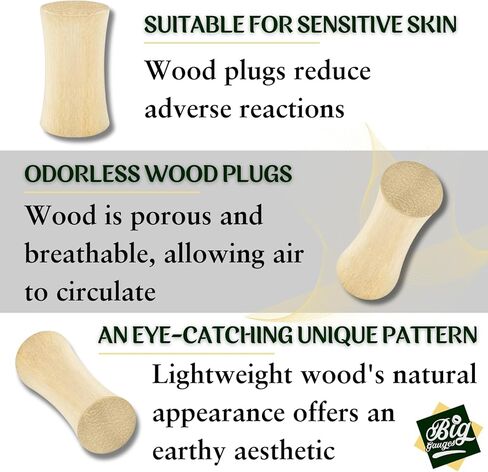 Pair of Double Flared Crocodile Wood Piercing Jewelry Ear Stretcher Plugs Flesh Earring Lobe in Saudi Arabia
