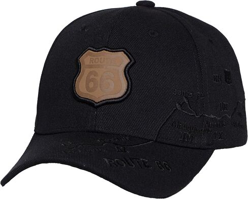 TOP HEADWEAR Route 66 Hat Embroidered Highway Map Baseball Cap Americana Travel Road Trip Cap in Kuwait