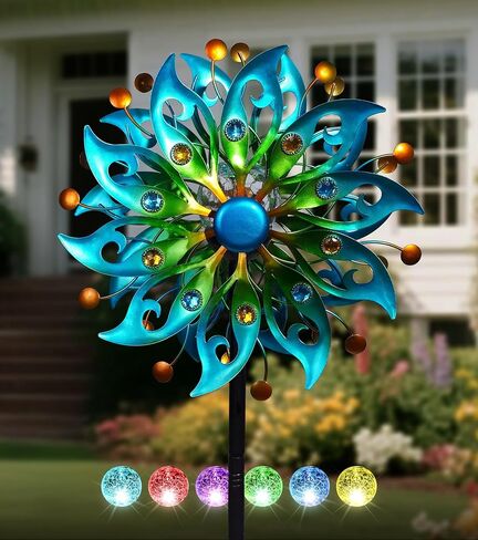 مغازل الرياح الشمسية في الهواء الطلق-H63XW13 SPINNER GARDEN METIL in Kuwait