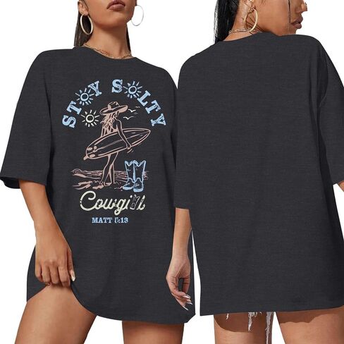 Happiness Waves Shirt Women Summer Funny Sunshine Graphic Beach Tees Hawaiian Casual Vacation Positive Short Sleeve Tops in Saudi Arabia