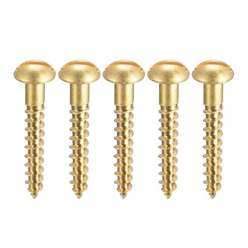 uxcell Wood Screws M4 x 25mm Slotted Round Head Brass Self-Tapping Screw 20 Pcs in Saudi Arabia