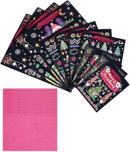 Gcardist Christmas Paper Gift Bags with Tissue Paper Handles Assorted Sizes 12PCS Merry Christmas Bags in Saudi Arabia