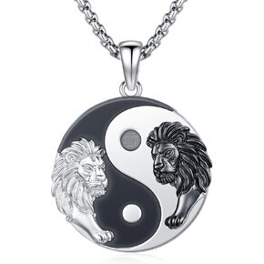 XIXLES Yin Yang Matching Necklace Set 925 Sterling Silver Moon And Sun Couples Necklaces, Yin Yang Friendship Matching Pendant, Yin Yang BFF Couple Jewelry Birthday Gifts for Best Friend Couples Family in Kuwait