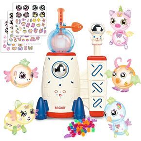 نقابة 195pcs الصاروخ الصاروخ الصاروخ DIY مع المضخة ، DIY لزجة صانع البالون Toy Kits للأطفال ، مجموعة البالون السحرية مع الملصقات البالونات نطاطية الملصقات ، لعبة هدية للأطفال فتيات الفتيات 3+ in Kuwait