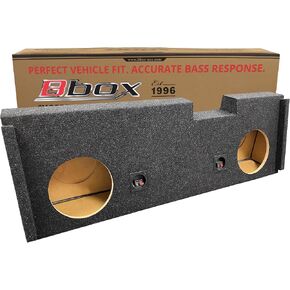 حاوية مضخم صوت اتريند Bbox A184-12CP مزدوجة 12 بوصة مغطاة بالسجاد - تناسب 2007 - 2020 شيفروليه/جي إم سي سيلفرادو/سييرا كرو كاب، فحمي in Kuwait