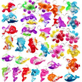 26 Packs Bluk Octopus fishs dolphins turtles sharks whales mini Pop Keychain,Birthday Party Favors Supplies Classroom summer students Prize in Saudi Arabia