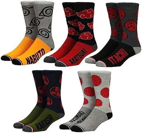 Naruto Character Crew Socks (5-Pack) in Saudi Arabia