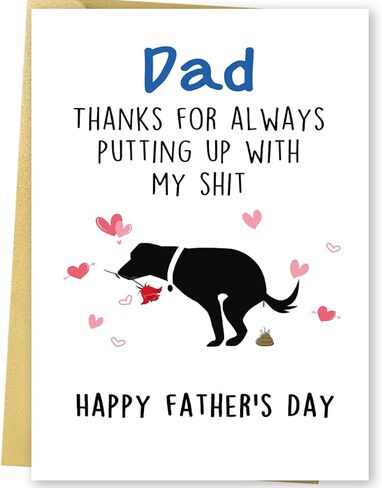 Huameigf Happy Dog Fathers Day Card Gift from Dog, Cute Dog Dad Father’s Day Card from Son Daughter, Best Dog Dad, Dog Dad Gifts for Men, First Fathers Day Card in Saudi Arabia