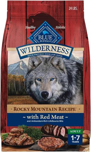 Blue Buffalo Wilderness Rocky Mountain High-Protein Adult Dry Dog Food Wholesome Grains Red Meat, 24lb. Bag in Saudi Arabia