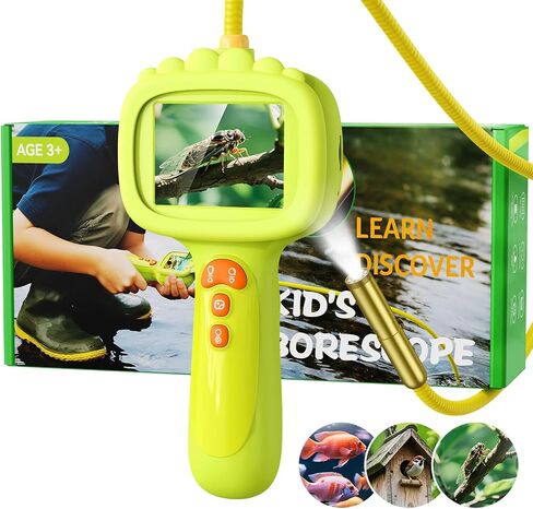 كاميرا Borescope Snake مع الضوء للأطفال ، ألعاب STEM التعليمية في الهواء الطلق ، هدايا علمية لصبي يبلغ من العمر 5 سنوات ، أنشطة الطبيعة في التخييم ، أفضل هدية عيد ميلاد للبنين ، الفتيات الذين تتراوح أعمارهم بين 4،5،6،7،8،9،10 (أخضر) in Kuwait