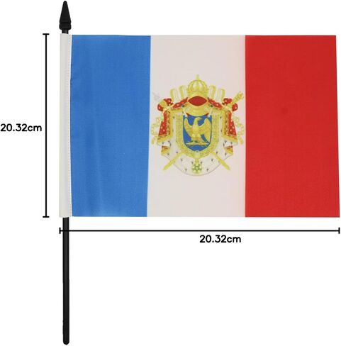 علم طاولة نابليون الإمبراطورية الفرنسية الأولى من AZ FLAG مقاس 5 بوصة × 8 بوصة - علم مكتب إمبراطورية فرنسا نابوليون 21 × 14 سم - عصا وقاعدة بلاستيكية سوداء in Saudi Arabia