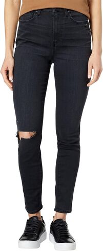PAIGE Women's Cheeky Ankle with Ripped Knee Ultra High Rise Desinged for The Hourglass Shape in Black Pantheon in Saudi Arabia