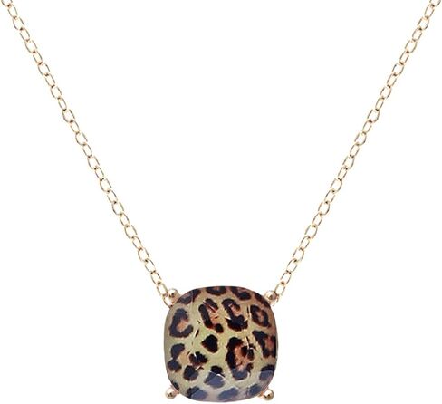 NTLX Pendant Necklace for Women - Dainty Cushion Cut Gemstone Necklace with 16-19" Chain - Simple, Delicate, Tasteful Acrylic Gems with a 14K Gold-Plated Brass Chain - Colorful Gems in Saudi Arabia