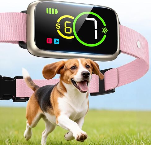 Smart Dog Bark Collar, Automatic Stop Bark Collar for Large, Medium, Small Dogs, Safe & Humane Barking Collar with Beep, Vibration & 7 Adjustable Sensitivity, Anti Barking Device IP67 Waterproof in Saudi Arabia