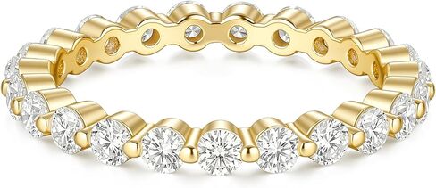 EAMTI 2mm 925 Sterling Silver Wedding Band Cubic Zirconia Full Eternity Stackable Engagement Ring Size 3-13 in Saudi Arabia