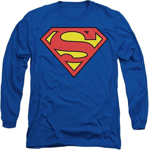 Popfunk Classic Superman Classic Logo Long Sleeve T Shirt & Stickers in Saudi Arabia