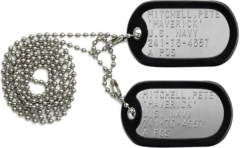 Stainless Steel Military Dog Tags, Complete Steel Ball Chain and Black Tag Silencers - Suitable for Large and Small Dogs Dog Tag Halloween Costume Prop in Saudi Arabia