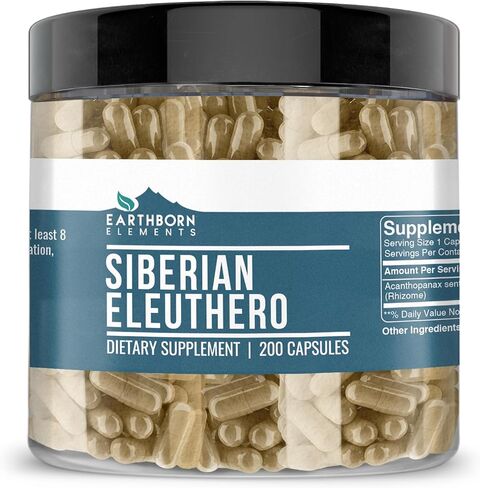 Earthborn Elements Siberian Eleuthero 200 كبسولة، نقية وغير مخففة، بدون إضافات in Saudi Arabia