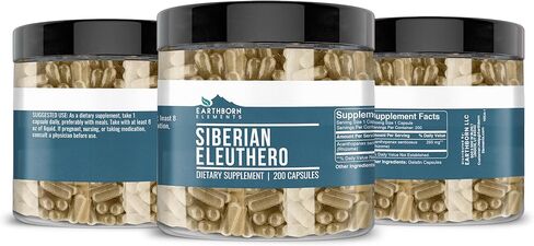 Earthborn Elements Siberian Eleuthero 200 كبسولة، نقية وغير مخففة، بدون إضافات in Saudi Arabia
