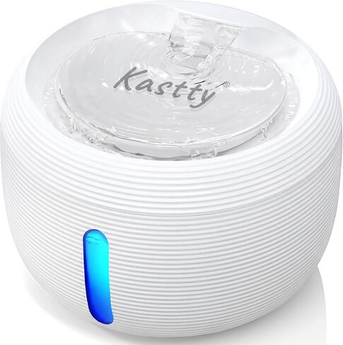 Kastty 3.5L/118 oz Cat Water Fountain, Large Capacity Quiet Pet Water Fountains for Cats Indoor Water Level LED Light Multi-Filtration BPA-Free, Automatic Cat Fountain Easy Cleaning FS77(Black) in Saudi Arabia