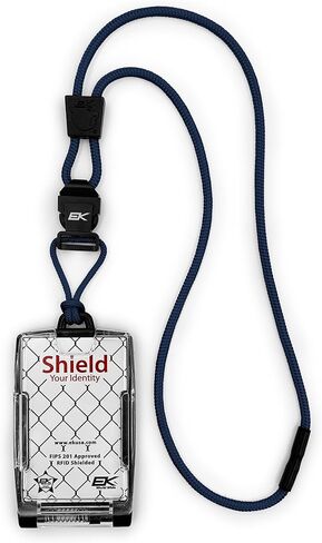 EK USA FIPS 201 One Hander ID Card Holder with Lanyard, Secure Badge Holder for CAC Card, 2 sided – Navy in Saudi Arabia