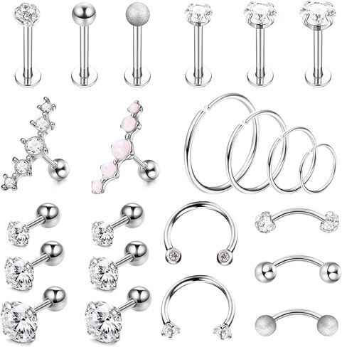 Drperfect 16G الغضروف القرط هوب للنساء إلى الأمام اللولب روك Daith محارة الزنمة الأذن ثقب المجوهرات in Saudi Arabia