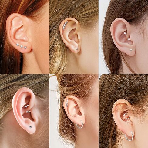 Drperfect 16G الغضروف القرط هوب للنساء إلى الأمام اللولب روك Daith محارة الزنمة الأذن ثقب المجوهرات in Saudi Arabia