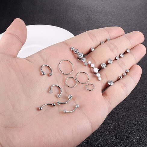 Drperfect 16G الغضروف القرط هوب للنساء إلى الأمام اللولب روك Daith محارة الزنمة الأذن ثقب المجوهرات in Saudi Arabia