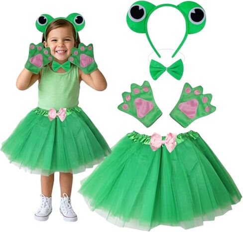 Kirei Sui Kids Animal Costume Green Frog Tutu Ear Headband Bow Tie Tail Paws in Saudi Arabia