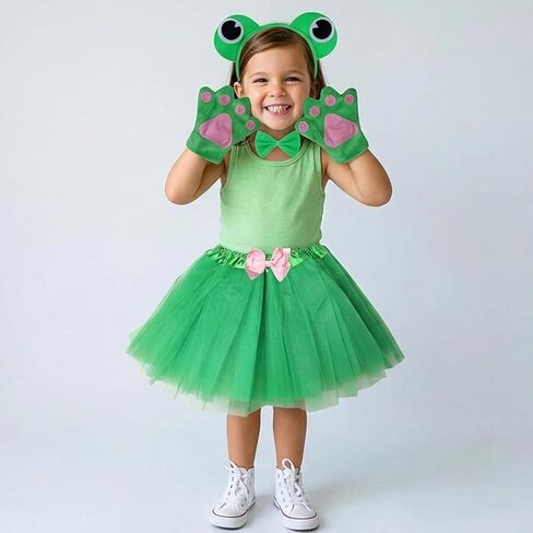 Kirei Sui Kids Animal Costume Green Frog Tutu Ear Headband Bow Tie Tail Paws in Saudi Arabia