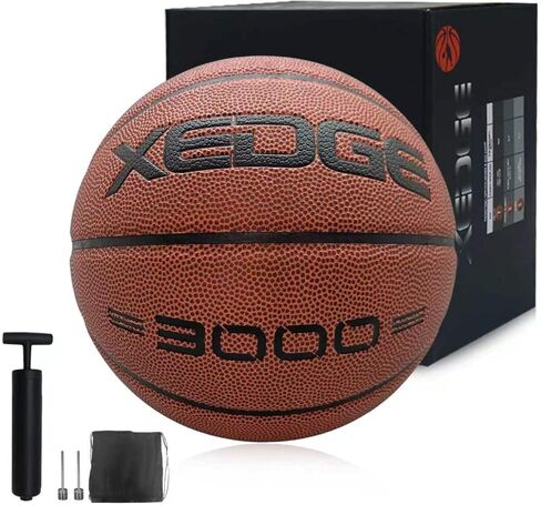 Basketball Size 5/6/7 Composite Leather Street Basketball Indoor Outdoor Game Ball with Needle,Pump and Carry Bag in Saudi Arabia