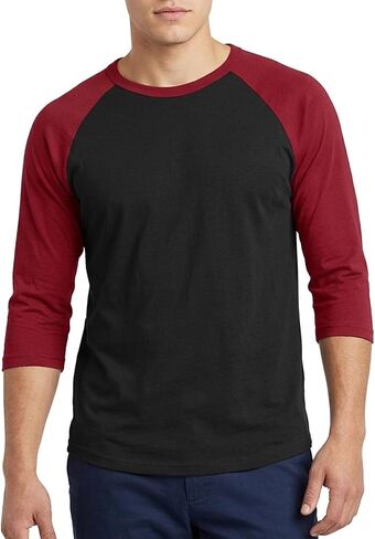Men's 3/4 Sleeve Baseball Shirt - Cotton Casual Jersey Shirts Tee Raglan in Saudi Arabia