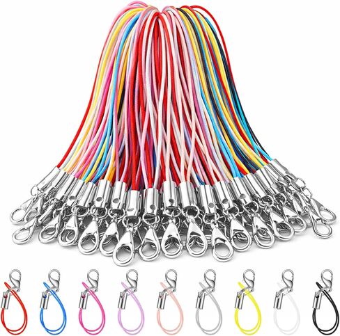 Flutesan Lobster Clasp Cords Clasp Cord Strap Charm Lariat Lanyard Mini Lariat Strap for Cellphone/USB Drive/Keychain/DIY Jewelry or Other Handmade Jewelry Making in Saudi Arabia