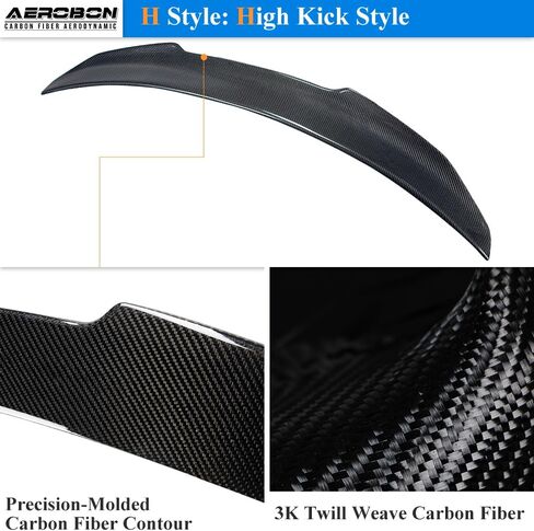 AeroBon Real Carbon Fiber Trunk Spoiler Compatible with 2008-2015 Infiniti G37 Q60 2-Door Coupe (H Style) in Saudi Arabia