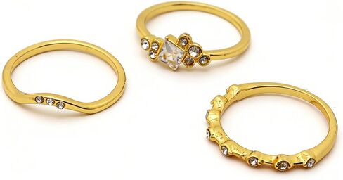 14K Gold Stackable Cubic Zirconia Rings, Sparkling Pink Blue Crystal Thumb Ring Set, Dainty Wedding Anniversary Statement Jewelry Gifts for Women Teen Girls in Saudi Arabia