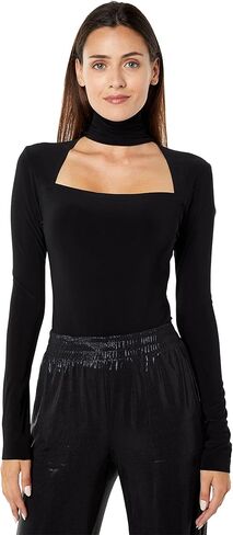 Norma Kamali Women's Long Sleeve Sweetheart Turtle Top in Kuwait