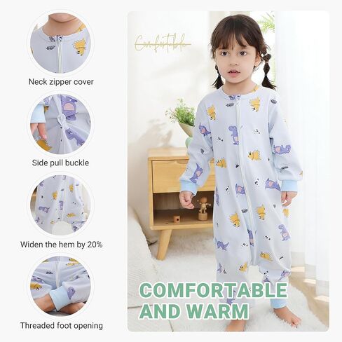 MICHLEY Baby Sleeping Sack with Legs Cotton Long Sleeve Toddler Wearable Blanket Sleeping Bag 2T-4T, Brown Bear in Saudi Arabia