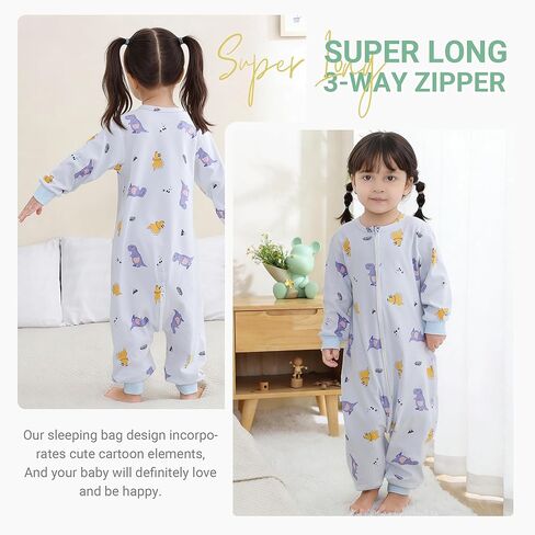MICHLEY Baby Sleeping Sack with Legs Cotton Long Sleeve Toddler Wearable Blanket Sleeping Bag 2T-4T, Brown Bear in Saudi Arabia