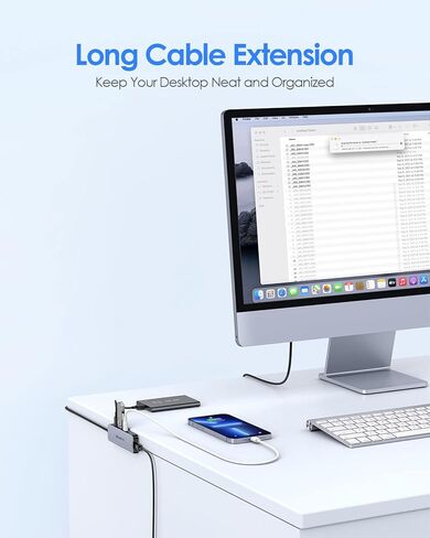 كابل LENTION بطول 2 قدم USB C Hub مع 4 منافذ USB C (USB 3.2 Gen 2، 10 جيجابت في الثانية، سرعة Thunderbolt)، شحن PD 100 وات، متوافق مع MacBook Pro 2023-2016، Mac Air/Surface الجديد، المزيد (CE31s، رمادي فضائي) in Kuwait