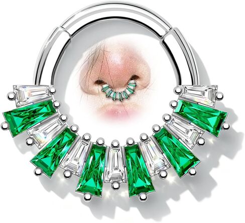 Minimalist Septum Rings 16G Silver Septum Jewelry Clear CZ Helix Daith Earrings for Women Stainless Steel Daith Piercing Jewelry in Saudi Arabia