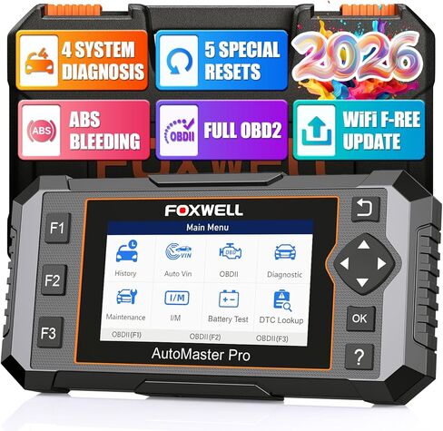 أحدث ماسح ضوئي FOXWELL NT614 Elite Obd2 لعام 2024 مع 5 عمليات إعادة ضبط لنزيف ABS/معايرة SAS/الزيت/EPB/خانق، أدوات مسح قارئ الرمز مع اختبار البطارية، ماسح ضوئي للسيارة ناقل الحركة ABS SRS لجميع السيارات in Kuwait